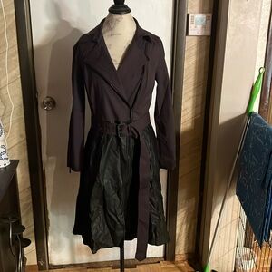 Armani Exchange asymmetrical trenchcoat, Black and purple mm